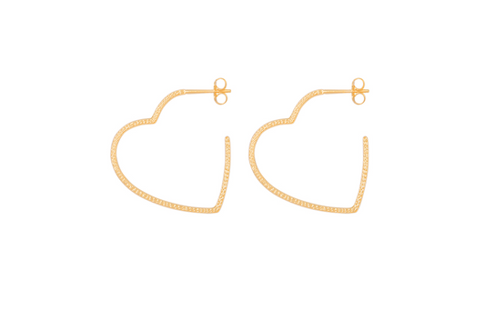 BOUCLES D'OREILLES CREOLES PLAQUÉ OR COEUR