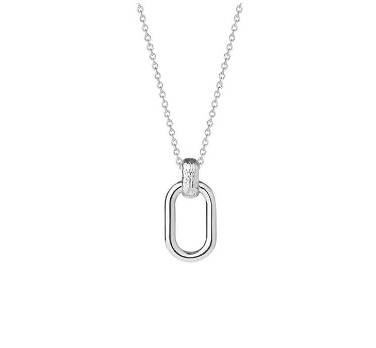 COLLIER ARGENT - MAILLON OVALE