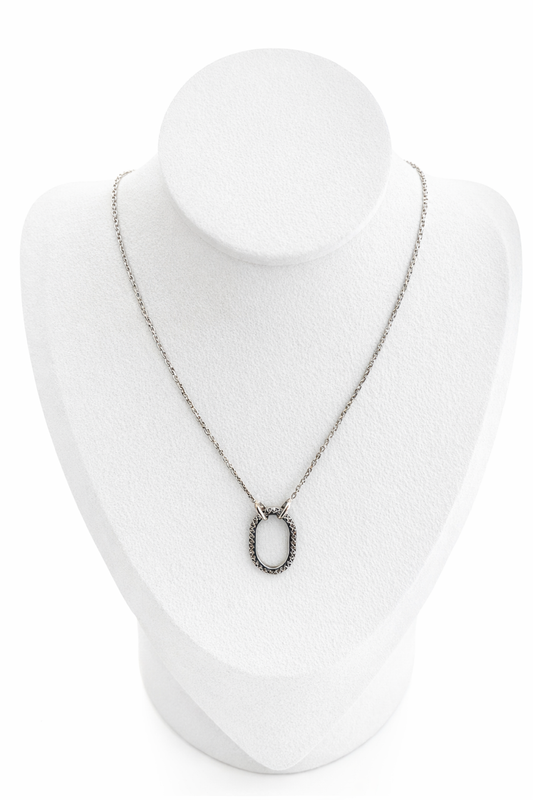 COLLIER ARGENT - OVALE STRCTURÉ - PIECE UNIQUE