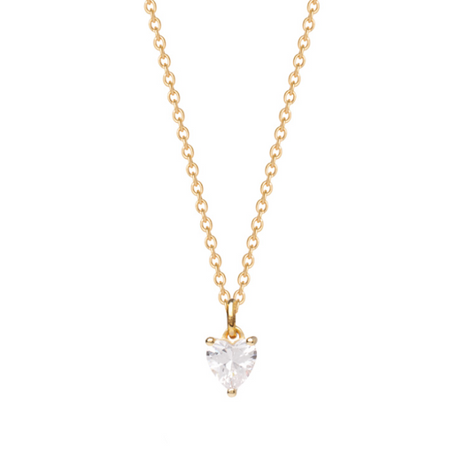 Collier en Plaqué Or – Pendentif Oxyde en Forme de Coeur