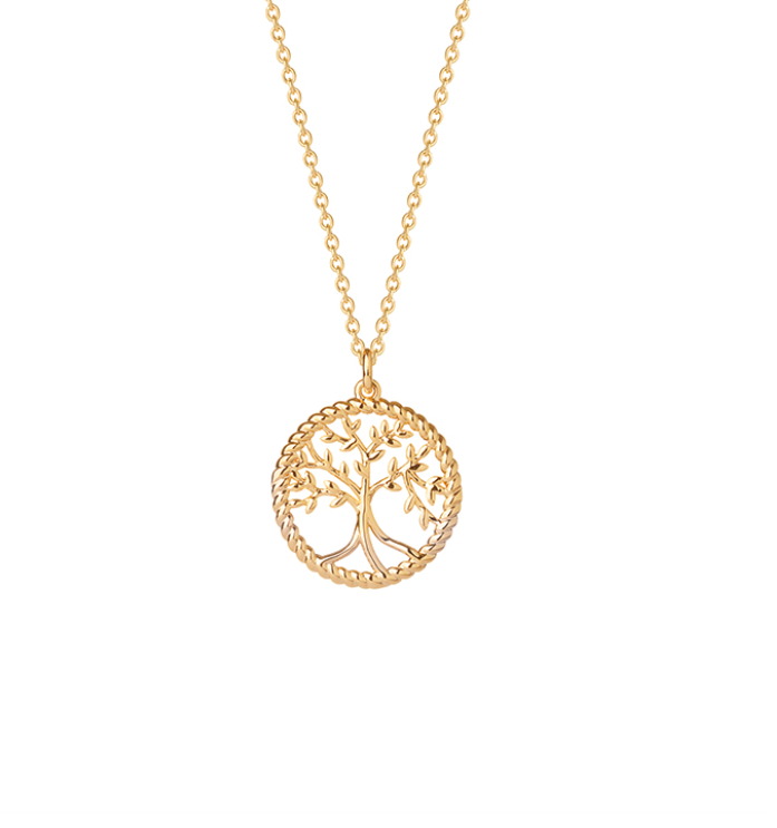 Collier en Plaqué Or – Pendentif Arbre de Vie