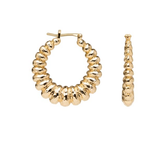 BOUCLES D'OREILLES PLAQUÉ OR CREOLES COQUILLAGE