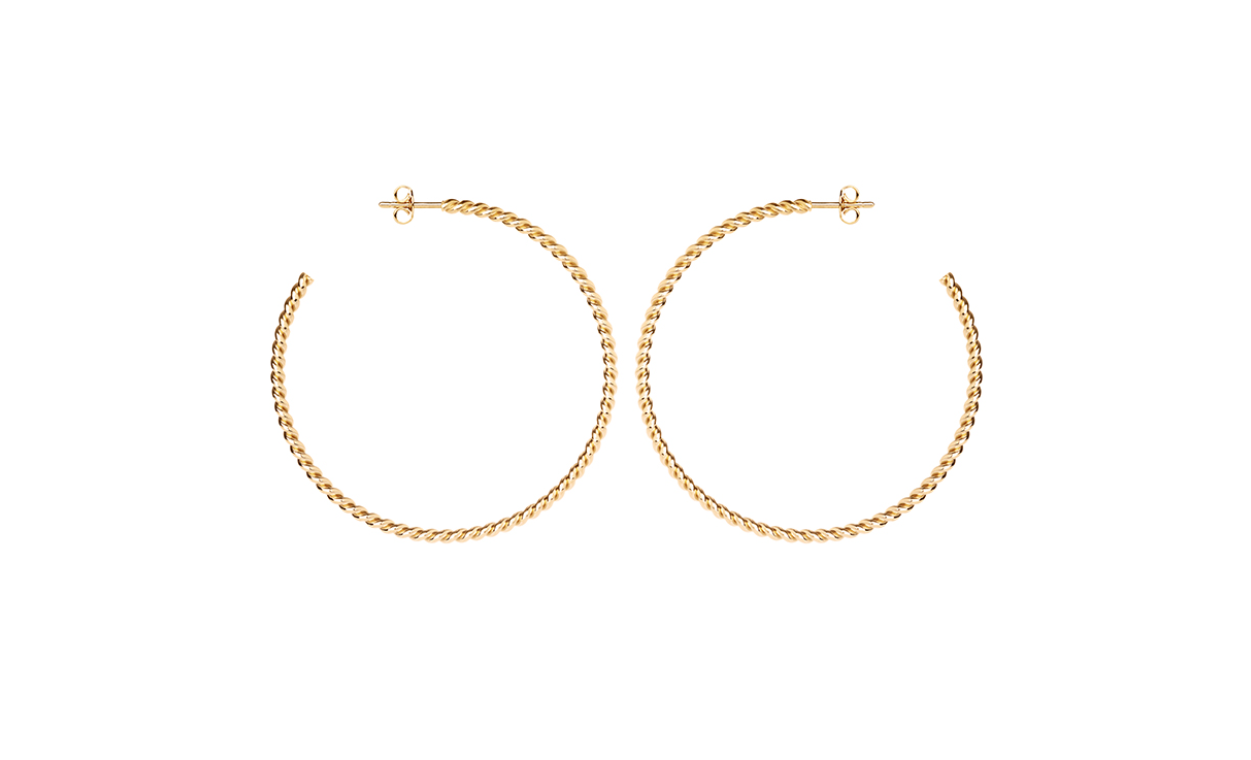 BOUCLES D'OREILLES CREOLES PLAQUÉ OR TORSADEES