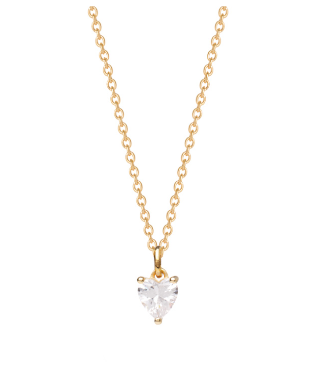 Collier en Plaqué Or et Oxyde de Zirconium Coeur