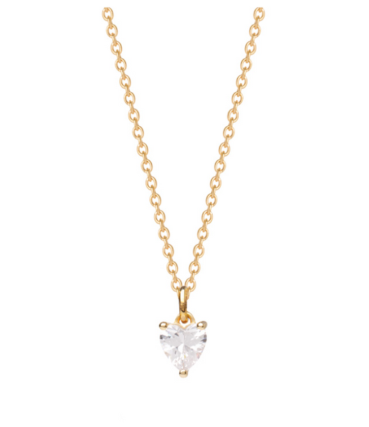 Collier en Plaqué Or et Oxyde de Zirconium Coeur