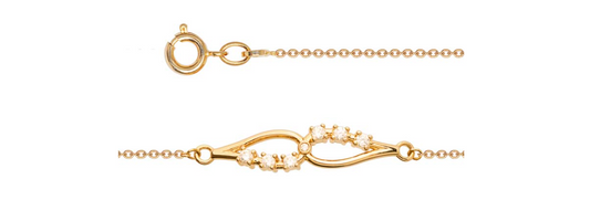 BRACELET PLAQUÉ OR ET OXYDES ENTRELACÉ