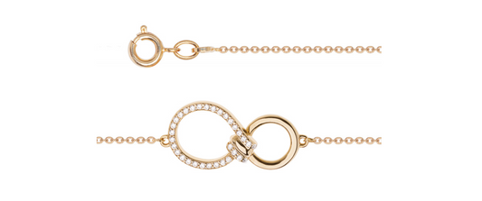 BRACELET PLAQUÉ OR ET OXYDES BLANC ENTRELACE