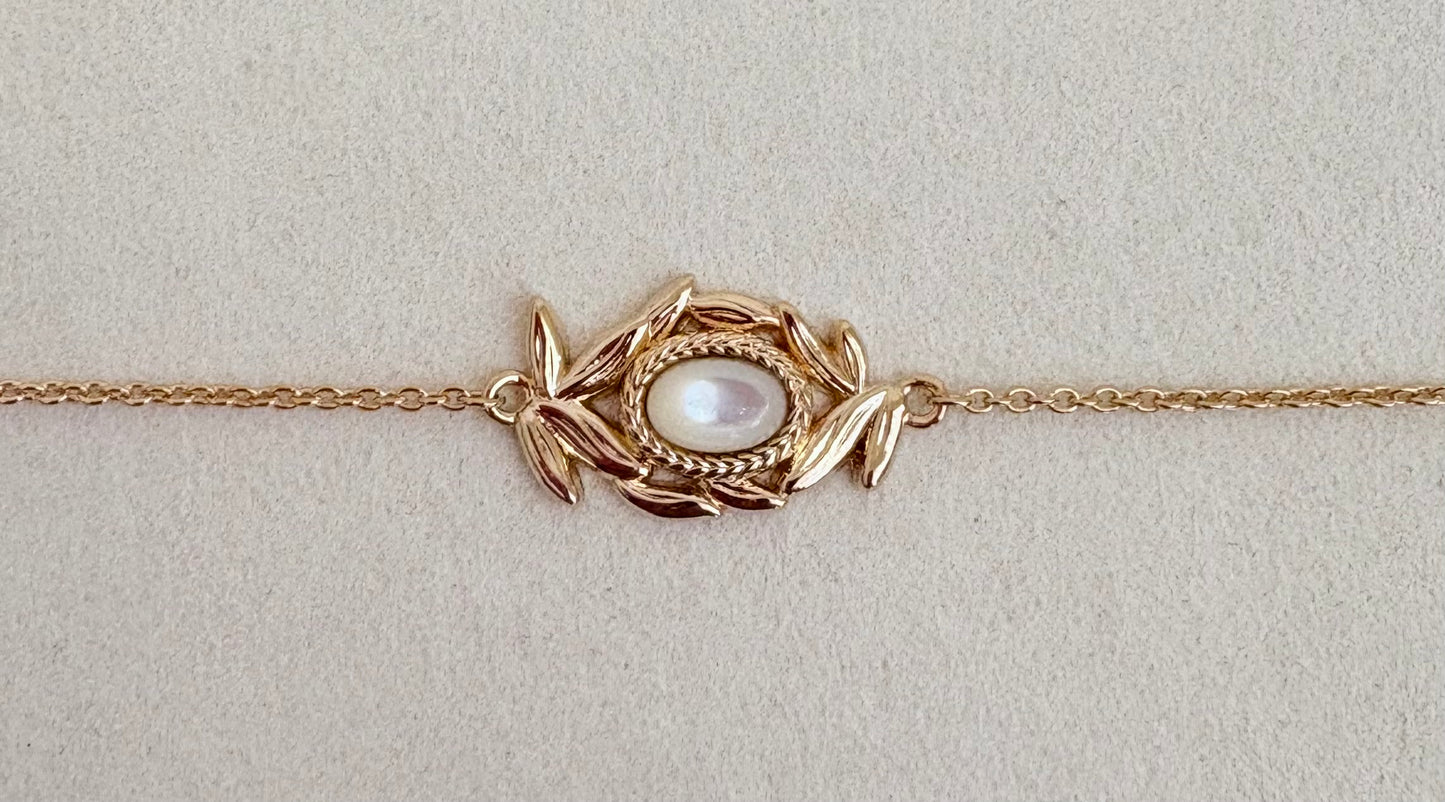 BRACELET PLAQUÉ OR ET PERLE DE NACRE