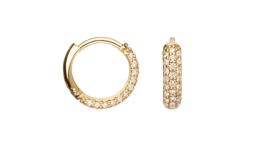 BOUCLES D'OREILLES PLAQUÉ OR - MINI CREOLES - OXYDES DE ZIRCONIUM