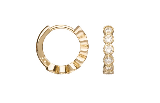 BOUCLES D'OREILLES PLAQUÉ OR - MINI CREOLES - OXYDES