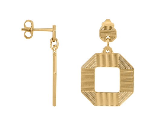 BOUCLES D'OREILLES PLAQUÉ OR OCTOGONALES