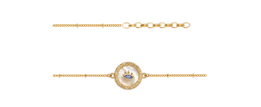 BRACELET PLAQUÉ OR ET OXYDE BLEU OEIL