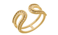 BAGUE PLAQUÉ OR ET OXYDES - OUVERTE