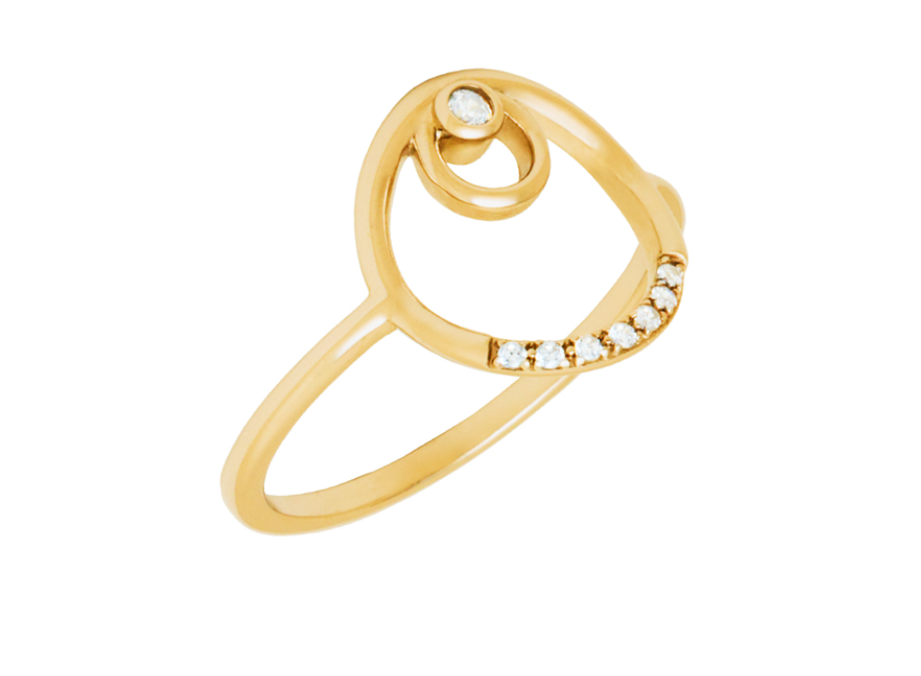 BAGUE PLAQUÉ OR CERCLES ET OXYDES