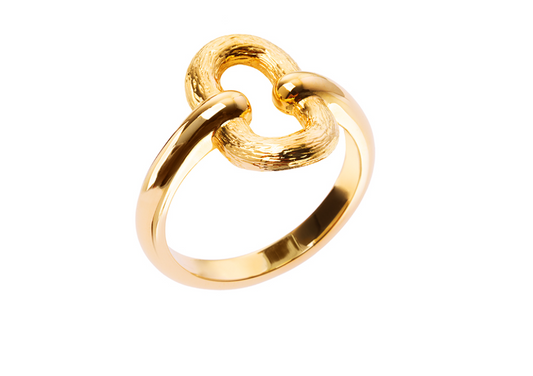 BAGUE PLAQUÉ OR - OVALE BROSSÉ