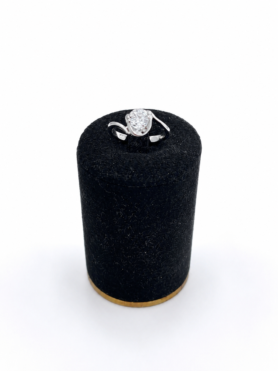 Bague Argent avec Oxyde Solitaire - Pièce Unique