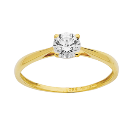 Bague Solitaire en Or 18 carats et Oxyde de Zirconium 5mm