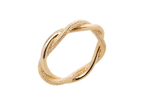 BAGUE PLAQUÉ OR CERCLES ENTRELACÉS