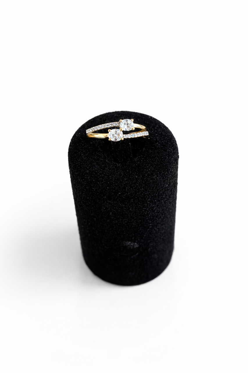 Bague en Or 18 Carats et Oxydes – Modèle Toi et Moi