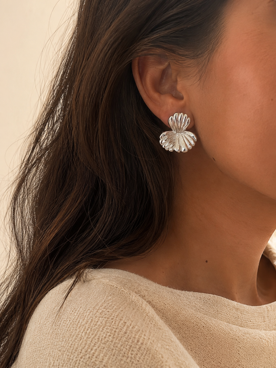 Boucles d'Oreilles en Argent style floral