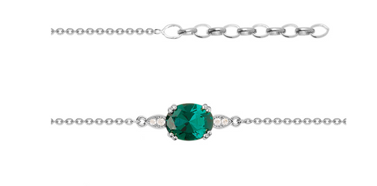 BRACELET ARGENT - OXYDE VERT