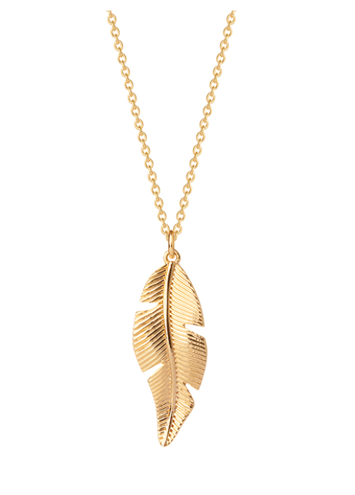 COLLIER PLAQUÉ OR PENDENTIF PLUME