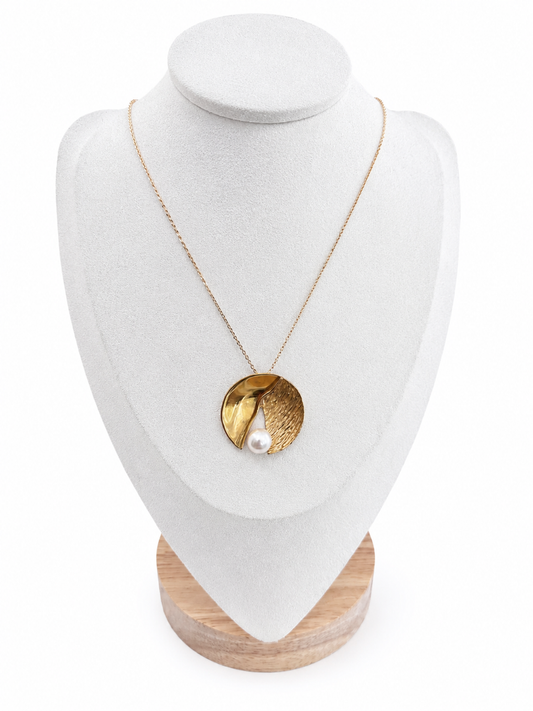 Collier en Plaqué Or et Perle de Culture - Pièce Unique