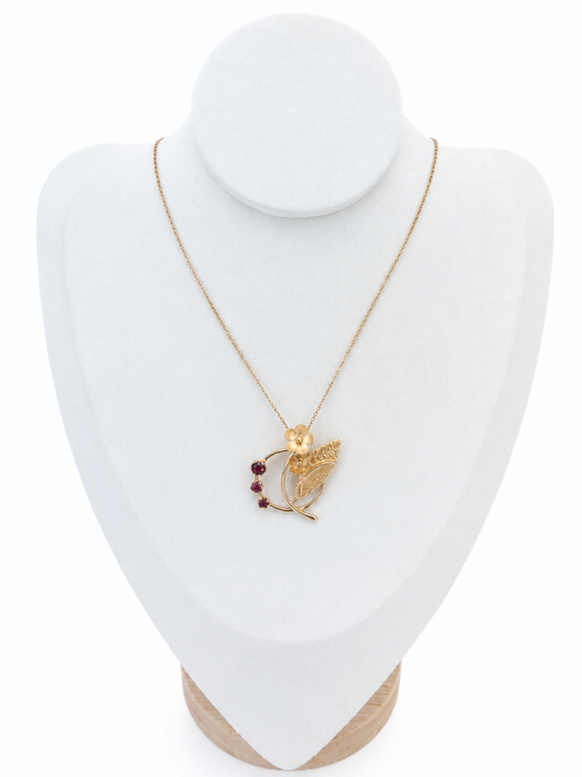 Collier Plaqué Or avec Tourmaline - Pièce Unique