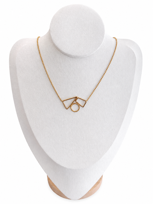 Collier Plaqué Or avec forme Géométrique - Pièce Unique