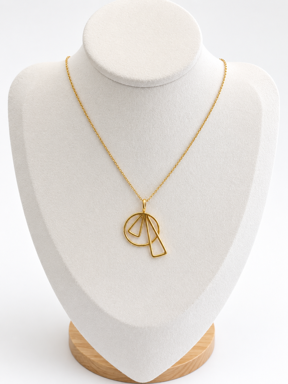 Collier Plaqué Or - forme Géométrique - Pièce Unique