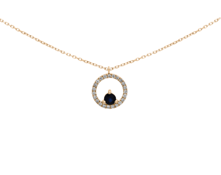 Collier en Or Jaune 18 carats avec Saphir et Diamants