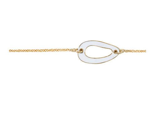 BRACELET PLAQUÉ OR PENDENTIF LAQUE BLANCHE