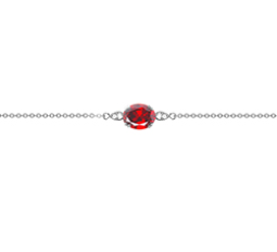 Bracelet en Argent avec Oxyde Rouge