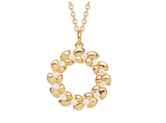 COLLIER PLAQUÉ OR ET OXYDE SOLEIL