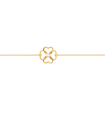 PULSERA DE TRÉBOL BAÑADA EN ORO Y ÓXIDO