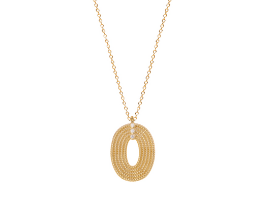 COLLIER PLAQUÉ OR PENDENTIF TRESSÉ ET 3 OXYDES